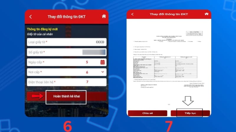 Xác nhận và gửi hồ sơ Xác nhận và gửi hồ sơ
