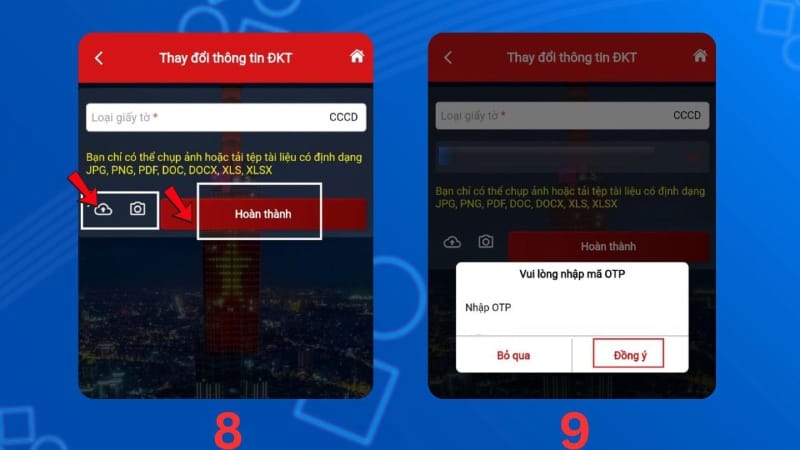 Xác nhận và gửi hồ sơ Xác nhận và gửi hồ sơ