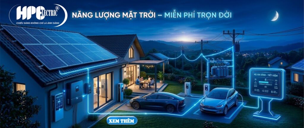 ☀️ GIỚI THIỆU VỀ ĐIỆN NĂNG LƯỢNG MẶT TRỜI Điện năng lượng mặt trời là nguồn năng lượng sạch được tạo ra từ ánh sáng của Solar Energy, thông qua các tấm pin quang điện (solar panel). Đây là xu hướng tất yếu trong thời đại hiện nay khi con người hướng đến tiết kiệm chi phí và bảo vệ môi trường. ⚡ Nguyên lý hoạt động Hệ thống điện NLMT hoạt động bằng cách: Tấm pin hấp thụ ánh sáng mặt trời Chuyển đổi thành dòng điện một chiều (DC) Bộ inverter chuyển thành điện xoay chiều (AC) để sử dụng cho thiết bị 👉 Toàn bộ quá trình diễn ra tự động, không gây tiếng ồn, không phát thải độc hại. 🌱 Lợi ích vượt trội ✅ Tiết kiệm chi phí điện Giảm 50% – 100% tiền điện hàng tháng Đầu tư 1 lần, sử dụng lâu dài 20–30 năm ✅ Nguồn năng lượng sạch Không gây ô nhiễm môi trường Giảm khí CO₂, bảo vệ hệ sinh thái ✅ Chủ động nguồn điện Không lo mất điện Có thể kết hợp hệ lưu trữ (pin) để dùng ban đêm ✅ Tăng giá trị tài sản Nhà xưởng, biệt thự lắp điện mặt trời có giá trị cao hơn Thể hiện xu hướng hiện đại, thông minh 🏭 Ứng dụng thực tế Điện NLMT được sử dụng rộng rãi trong: Hộ gia đình Nhà xưởng, doanh nghiệp Trang trại, hệ thống bơm nước Đèn đường, camera, thiết bị ngoài trời 🚀 Xu hướng tương lai Trong bối cảnh giá điện ngày càng tăng, điện năng lượng mặt trời đang trở thành giải pháp tối ưu giúp: Tiết kiệm chi phí dài hạn Đảm bảo an ninh năng lượng Góp phần phát triển bền vững 💡 Kết luận Điện năng lượng mặt trời không chỉ là một giải pháp tiết kiệm mà còn là bước tiến quan trọng trong việc xây dựng một cuộc sống xanh, hiện đại và bền vững.